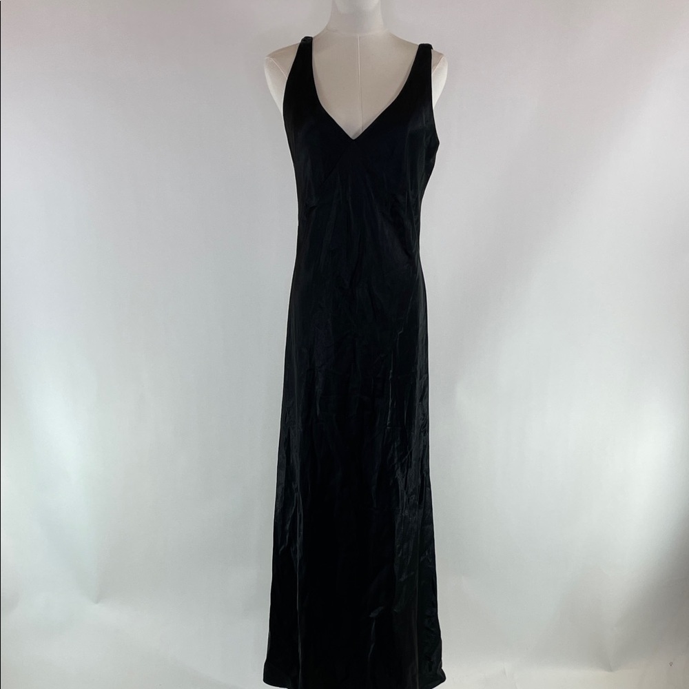 VINCE Black Satin Gown, M - Picture 7 of 11
